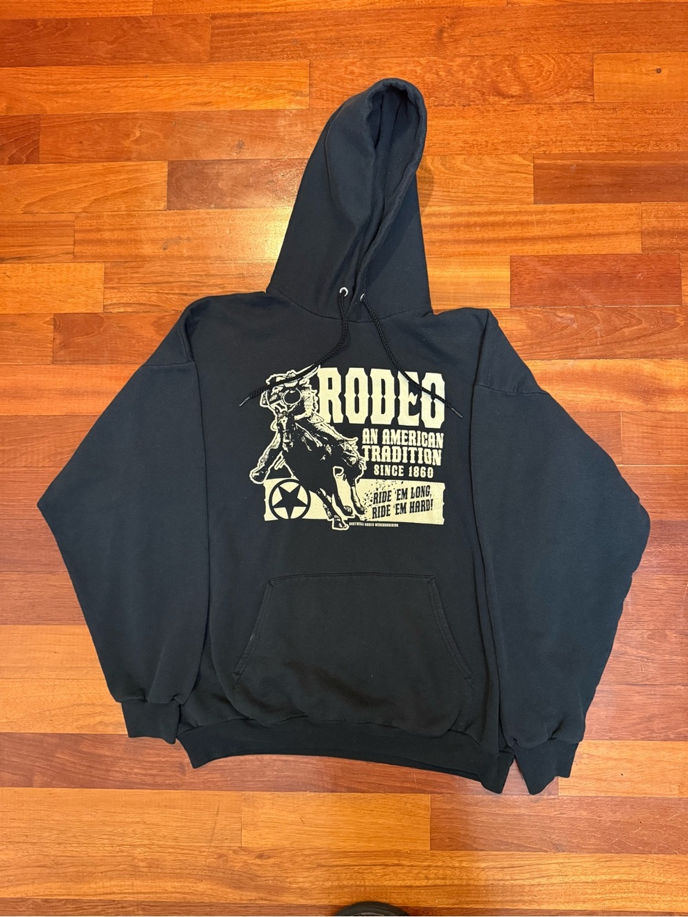 Boutwell Rodeo An American Tradition Graphic Hoodie Black Port & Company XL